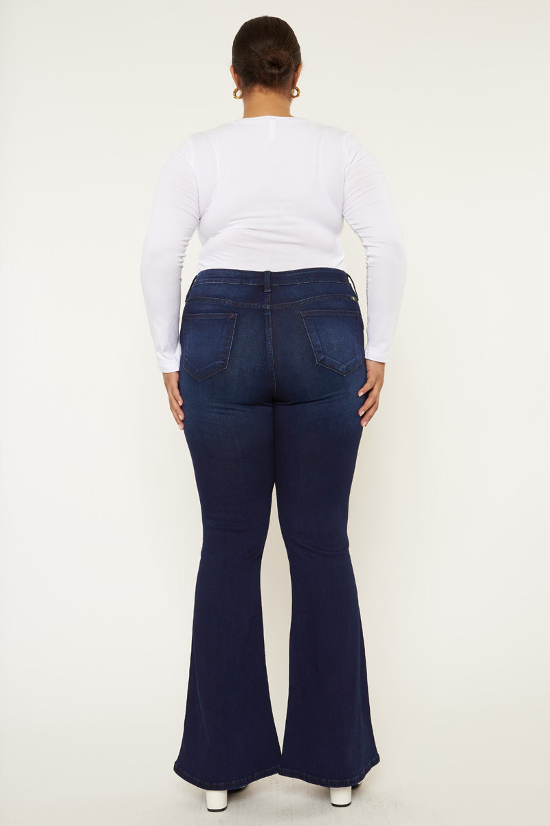 Darcy Mid Rise Flare Jeans (Petite Plus) - Official Kancan USA