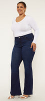Darcy Mid Rise Flare Jeans (Petite Plus) - Official Kancan USA