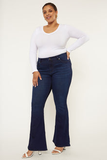  Darcy Mid Rise Flare Jeans (Petite Plus) - Official Kancan USA