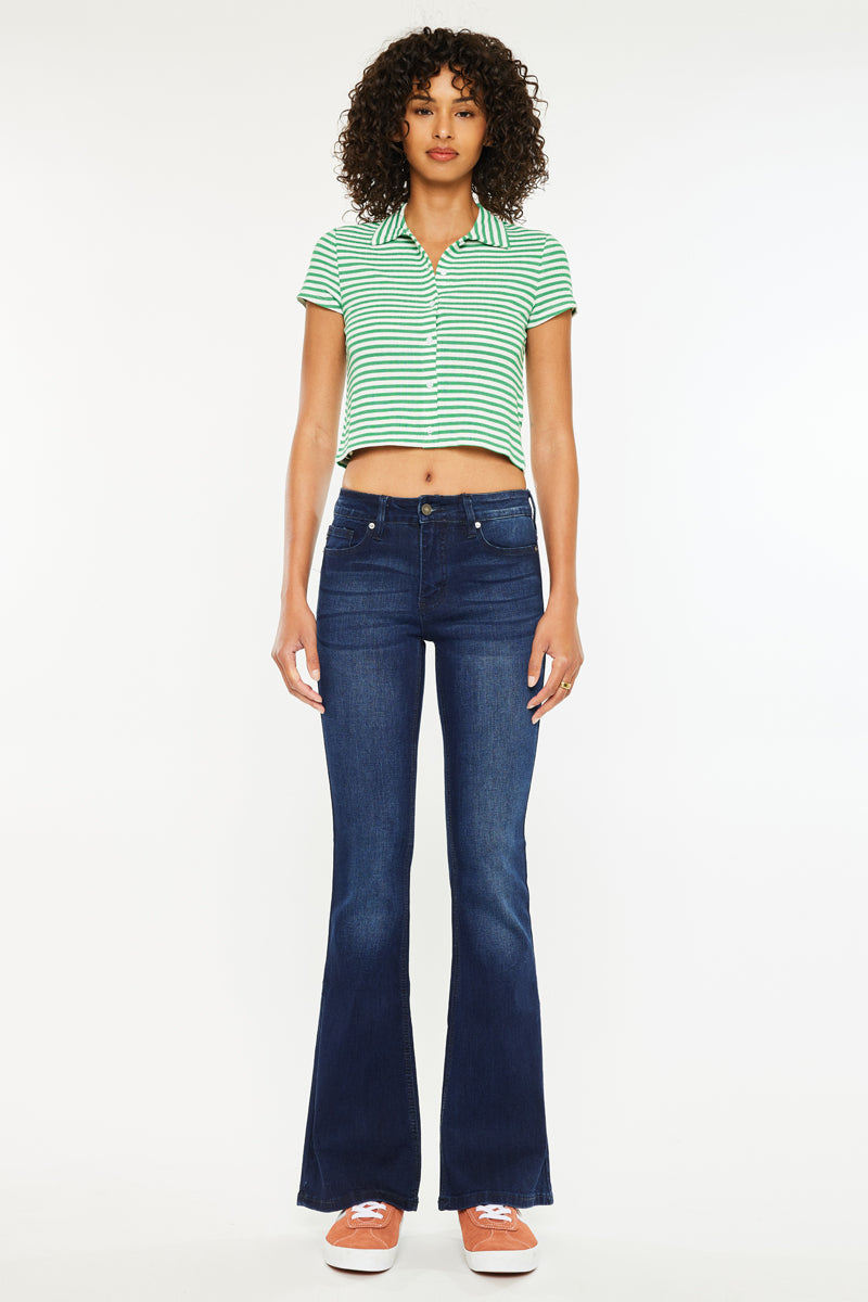 Prein Mid Rise Flare Jeans (Petite) - Official Kancan USA