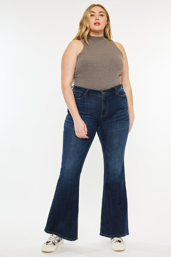 Charly  Mid Rise Flare Jeans (Petite Plus) - Official Kancan USA