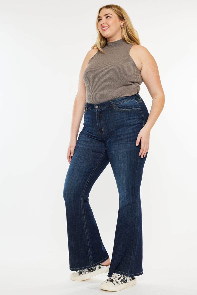 Charly  Mid Rise Flare Jeans (Petite Plus) - Official Kancan USA