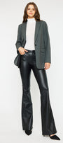 Kiwi Mid Rise Faux Leather Flare Jeans - Official Kancan USA