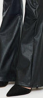 Kiwi Mid Rise Faux Leather Flare Jeans - Official Kancan USA
