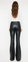 Kiwi Mid Rise Faux Leather Flare Jeans - Official Kancan USA