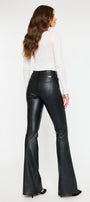 Kiwi Mid Rise Faux Leather Flare Jeans - Official Kancan USA