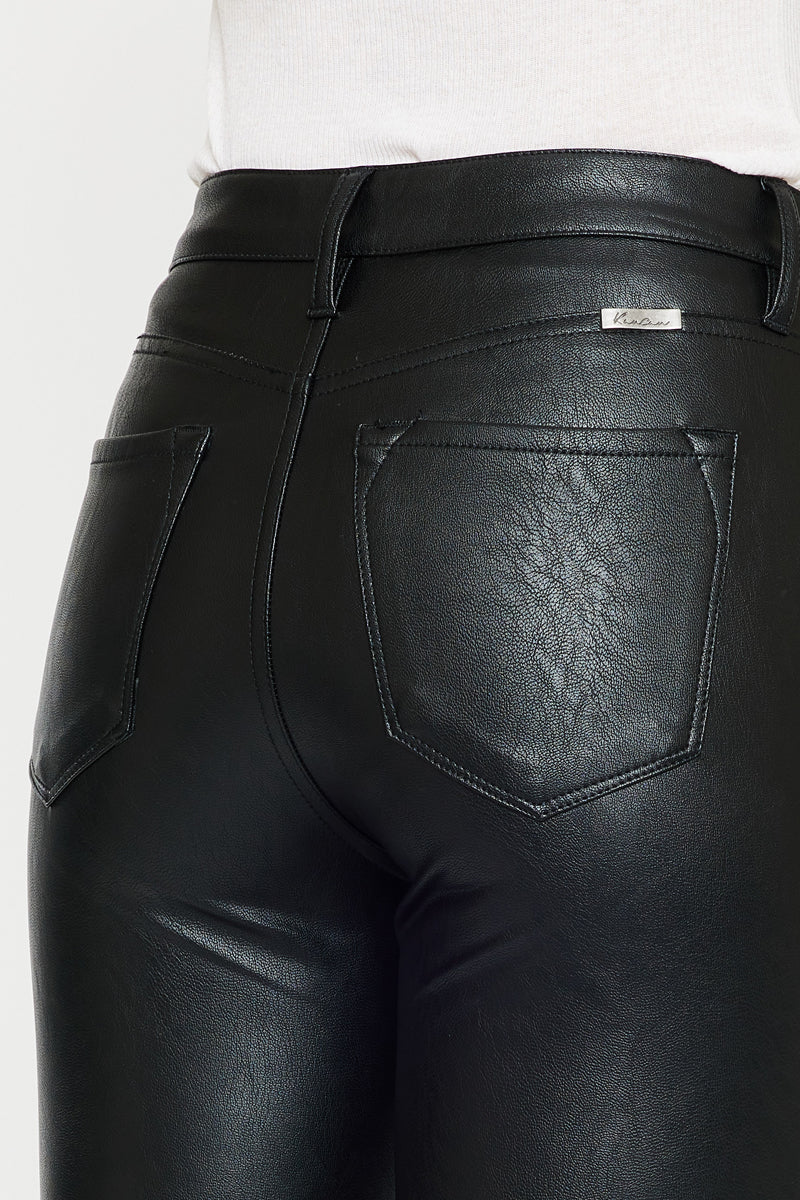 Kiwi Mid Rise Faux Leather Flare Jeans – Kancan USA