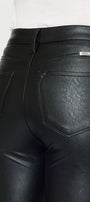 Kiwi Mid Rise Faux Leather Flare Jeans - Official Kancan USA