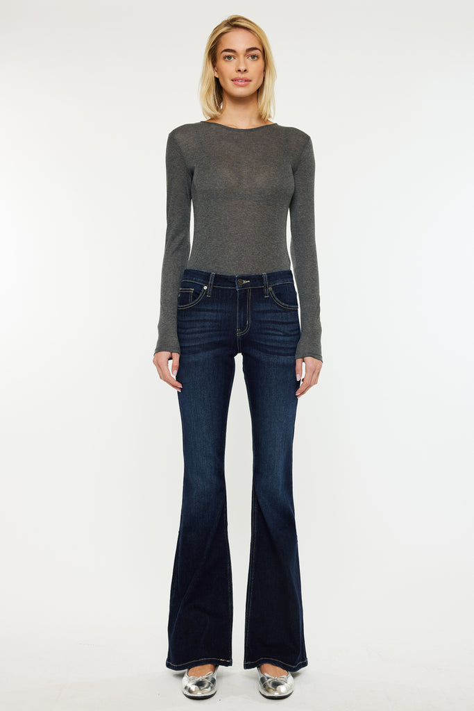 Samuel Mid Rise Flare Jeans - Super Stretch Denim | Kancan USA Samuel Mid Rise Flare Jeans - Super Stretch Denim | Kancan USA