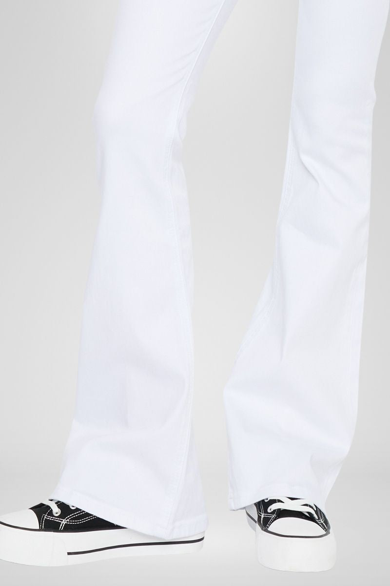 Mid Rise Flare Jeans – Kancan White Stretch Denim – Kancan USA