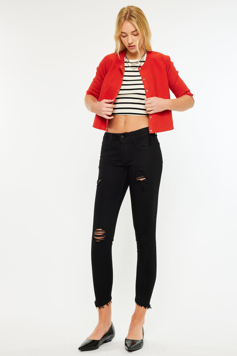 Brianna Mid Rise Ankle Skinny Jeans - Official Kancan USA