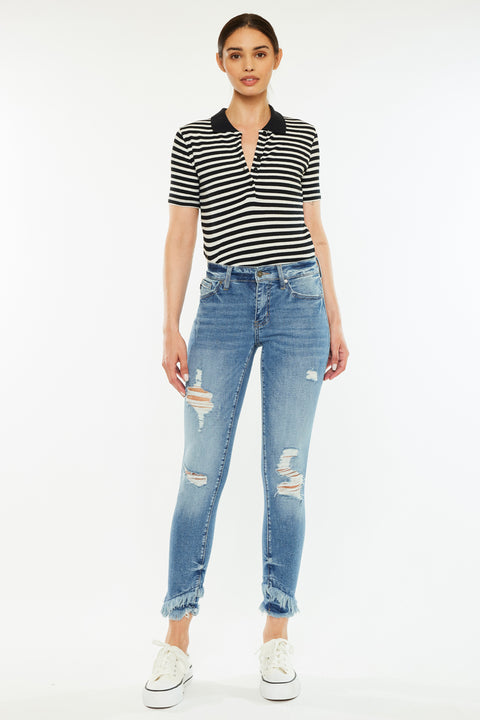 Nala Mid Rise Ankle Skinny | Kancan USA