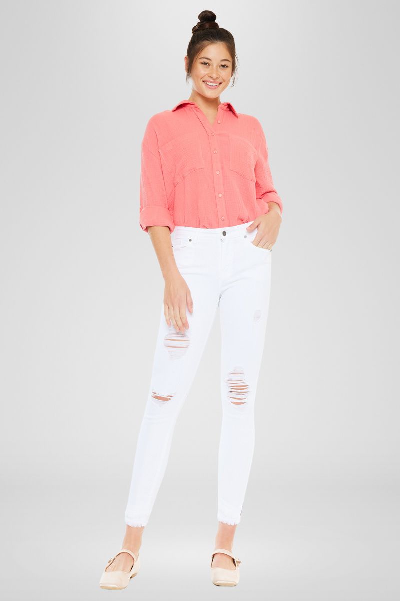 Nala Mid Rise Ankle Skinny Jeans - Official Kancan USA