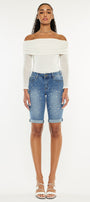 Pearly Mid Rise Bermuda Shorts - Official Kancan USA