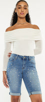Pearly Mid Rise Bermuda Shorts - Official Kancan USA