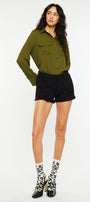 Ethel High Rise Distressed Shorts - Official Kancan USA