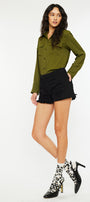 Ethel High Rise Distressed Shorts - Official Kancan USA