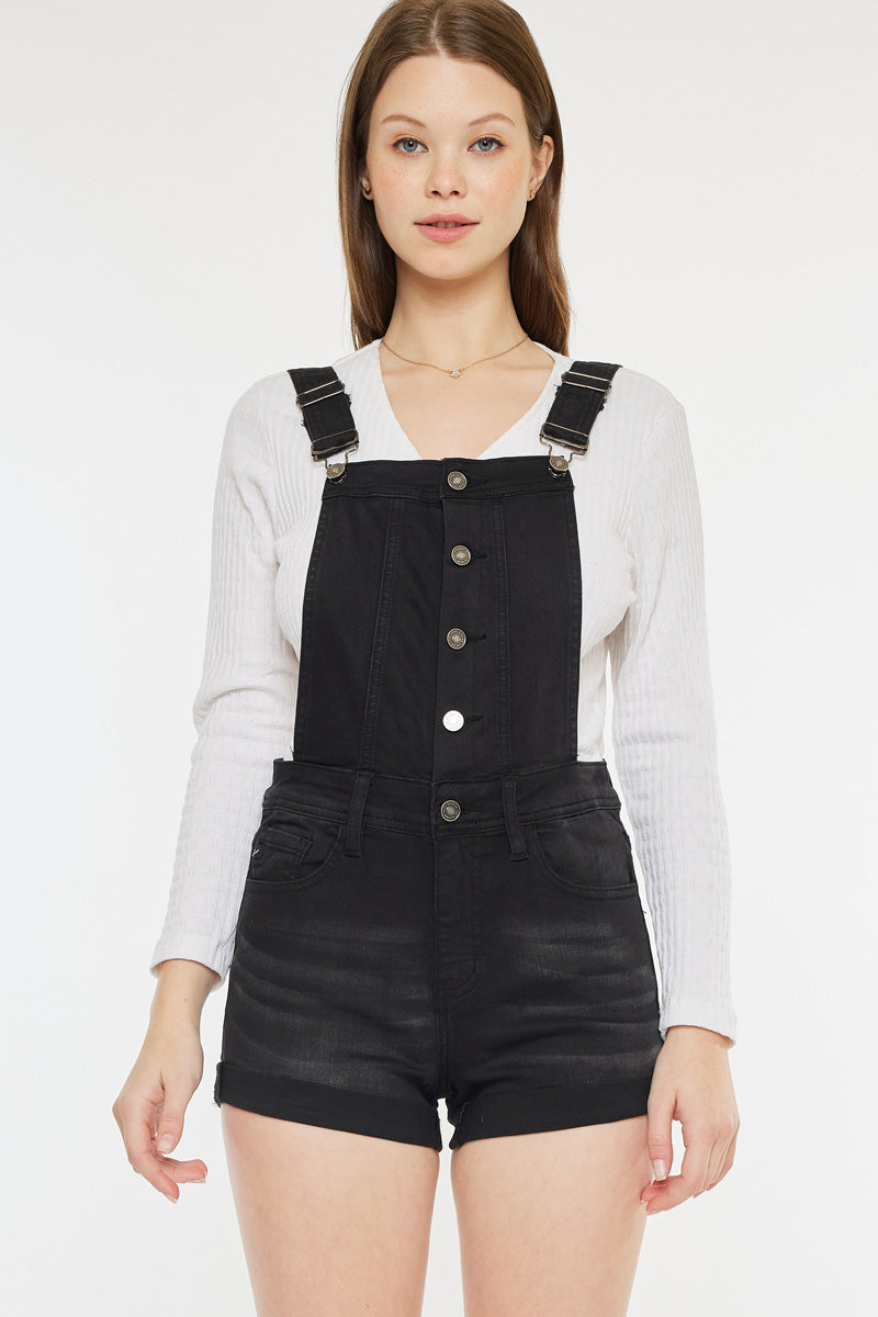 High waisted overall shorts on sale
