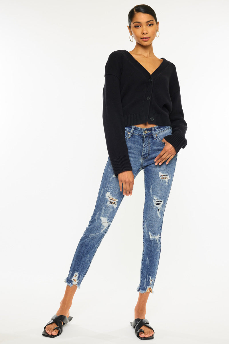 Carlita High Rise Ankle Skinny Jeans - Official Kancan USA