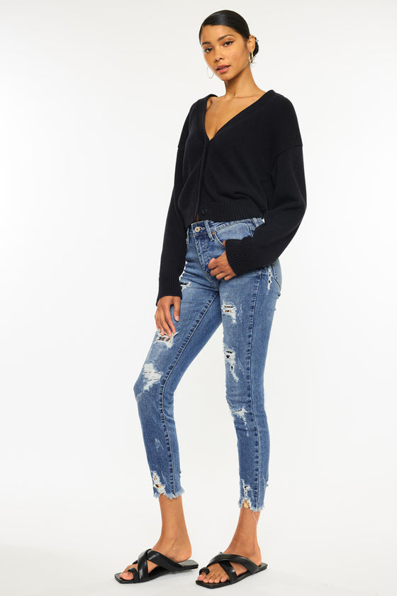 Carlita High Rise Ankle Skinny Jeans - Official Kancan USA