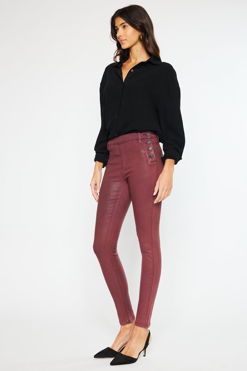 Georgie High Rise Coated Super Skinny Jeans – Kancan USA