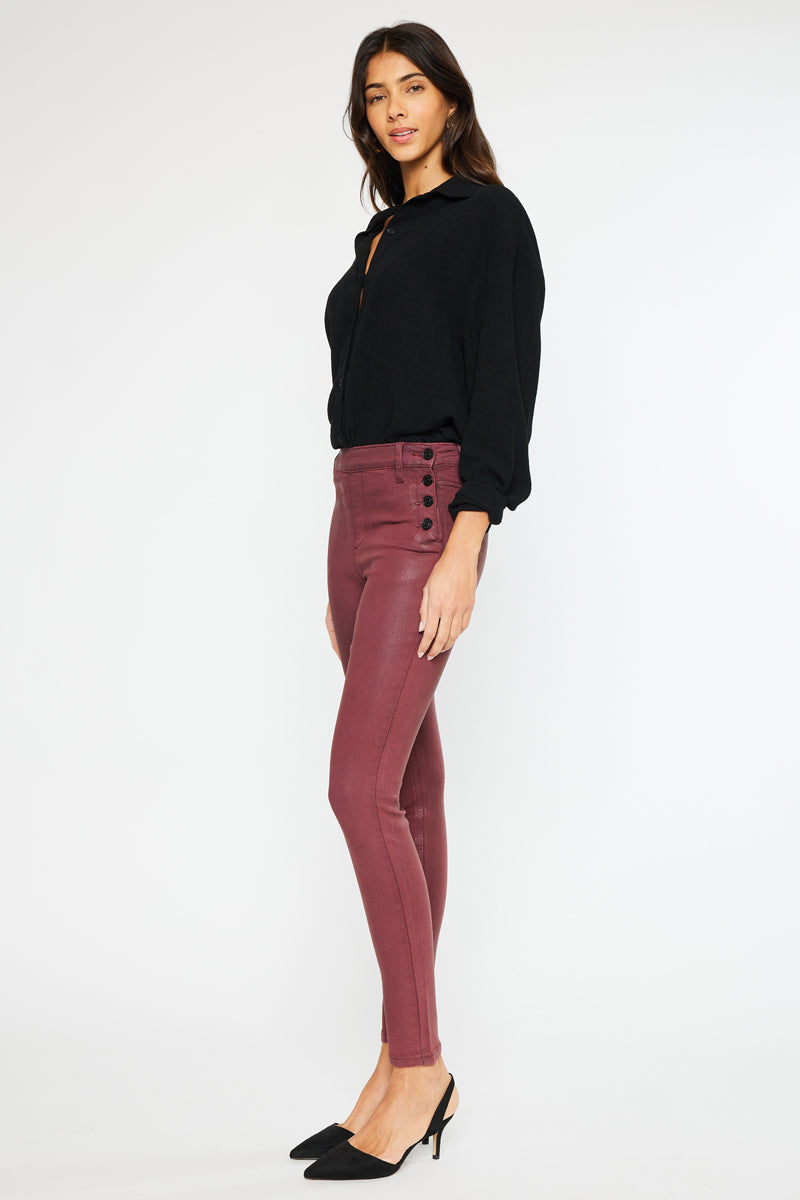 Georgie High Rise Coated Super Skinny Jeans - Official Kancan USA