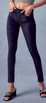 Ginny Mid Rise Velvet Ankle Skinny Pants - Official Kancan USA