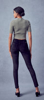 Ginny Mid Rise Velvet Ankle Skinny Pants - Official Kancan USA
