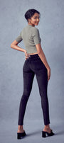 Ginny Mid Rise Velvet Ankle Skinny Pants - Official Kancan USA
