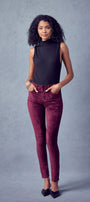 Ginny Mid Rise Velvet Ankle Skinny Pants - Official Kancan USA