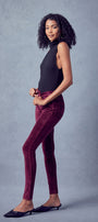 Ginny Mid Rise Velvet Ankle Skinny Pants - Official Kancan USA