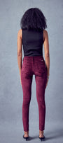 Ginny Mid Rise Velvet Ankle Skinny Pants - Official Kancan USA