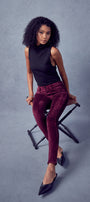 Ginny Mid Rise Velvet Ankle Skinny Pants - Official Kancan USA
