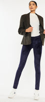 Ginny Mid Rise Velvet Ankle Skinny Pants - Official Kancan USA