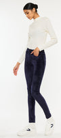 Ginny Mid Rise Velvet Ankle Skinny Pants - Official Kancan USA