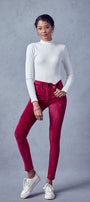 Ginny Mid Rise Velvet Ankle Skinny Pants - Official Kancan USA