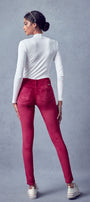 Ginny Mid Rise Velvet Ankle Skinny Pants - Official Kancan USA