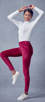 Ginny Mid Rise Velvet Ankle Skinny Pants - Official Kancan USA