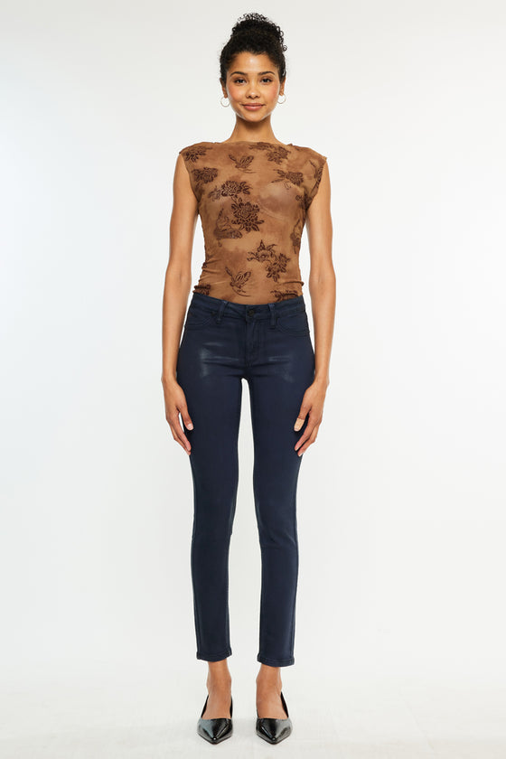 Mellie High Rise Coated Skinny Jeans - Official Kancan USA
