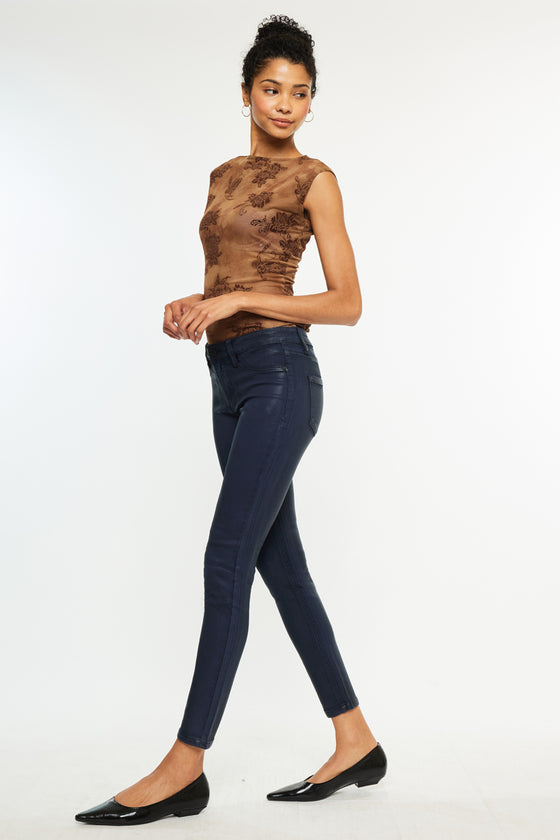 Mellie High Rise Coated Skinny Jeans - Official Kancan USA