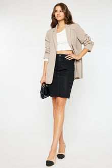  Zane High Rise Coated Midi Skirt - Official Kancan USA