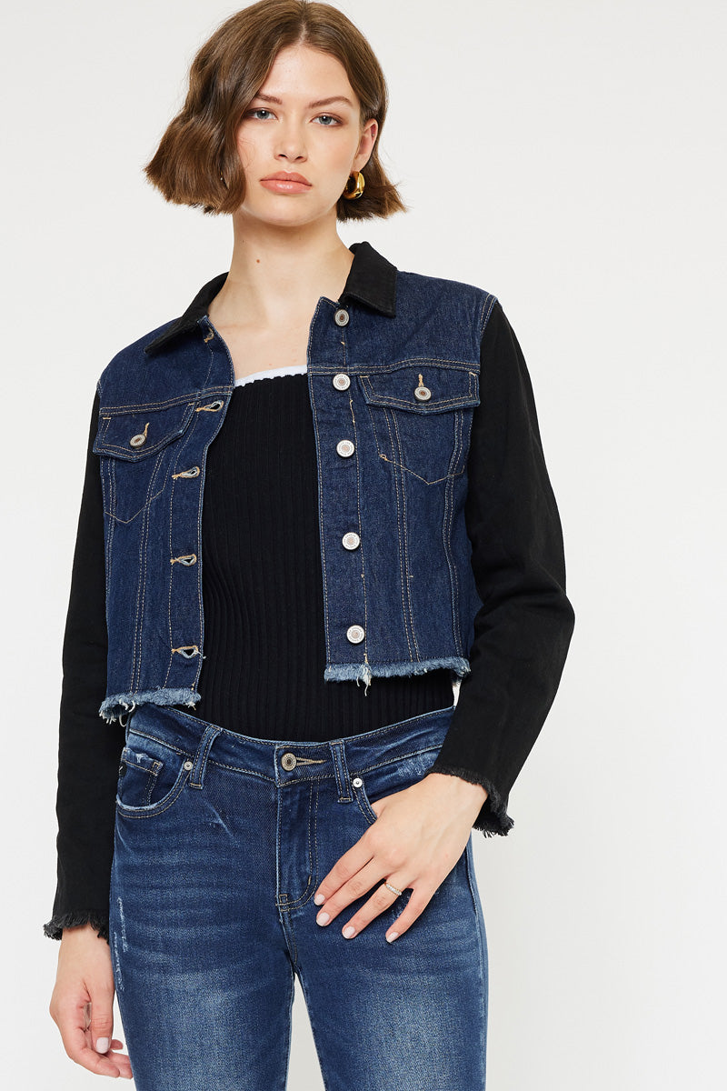 Asteria Cropped Two-Tone Jacket - Official Kancan USA
