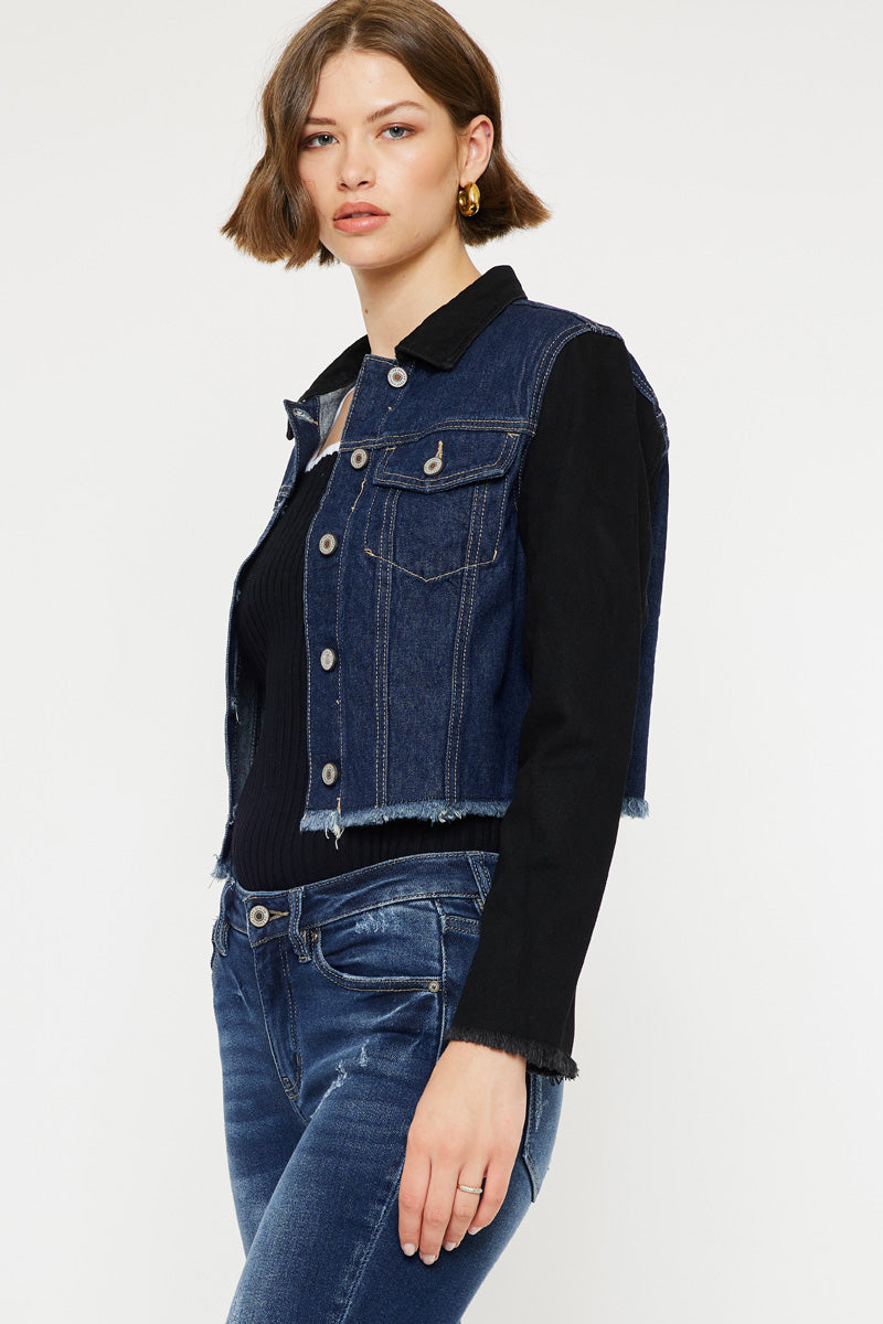 Asteria Cropped Two-Tone Jacket - Official Kancan USA