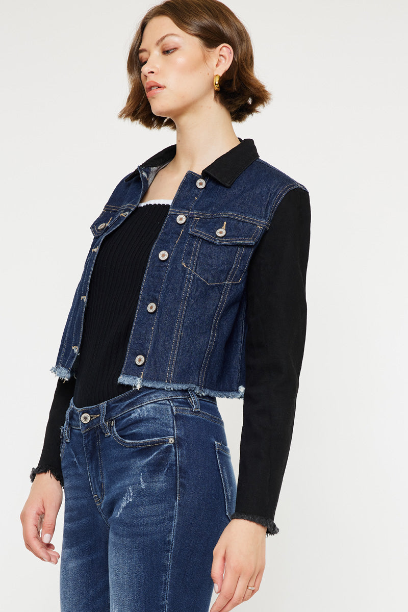Asteria Cropped Two-Tone Jacket - Official Kancan USA