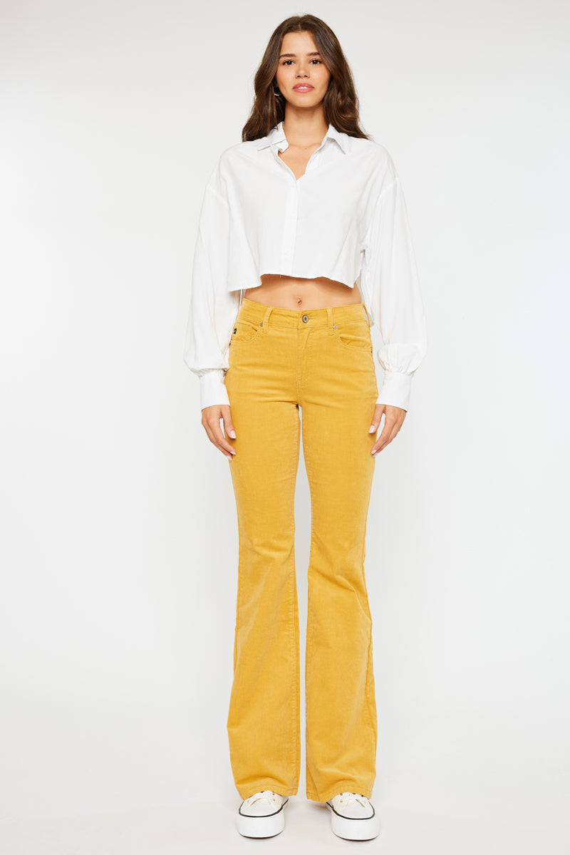 Lunita High Rise Corduroy Flare – Kancan USA