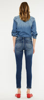 Coco Mid Rise Patched Ankle Skinny Jeans - Official Kancan USA