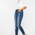 Coco Mid Rise Patched Ankle Skinny Jeans - Official Kancan USA