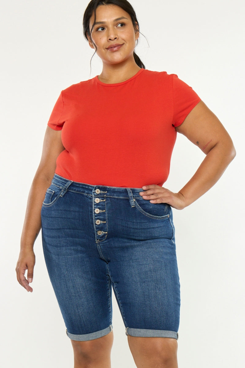 Tatiana High Rise Bermuda Shorts (Plus Size) - Official Kancan USA