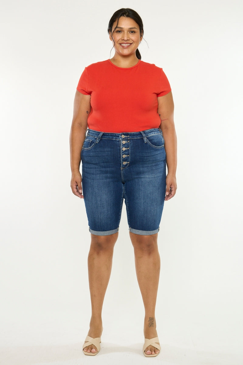Tatiana High Rise Bermuda Shorts (Plus Size) - Official Kancan USA