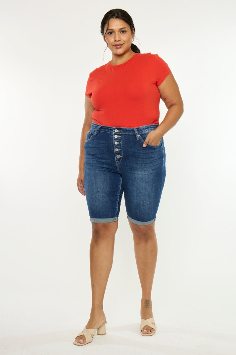 Tatiana High Rise Bermuda Shorts (Plus Size) - Official Kancan USA